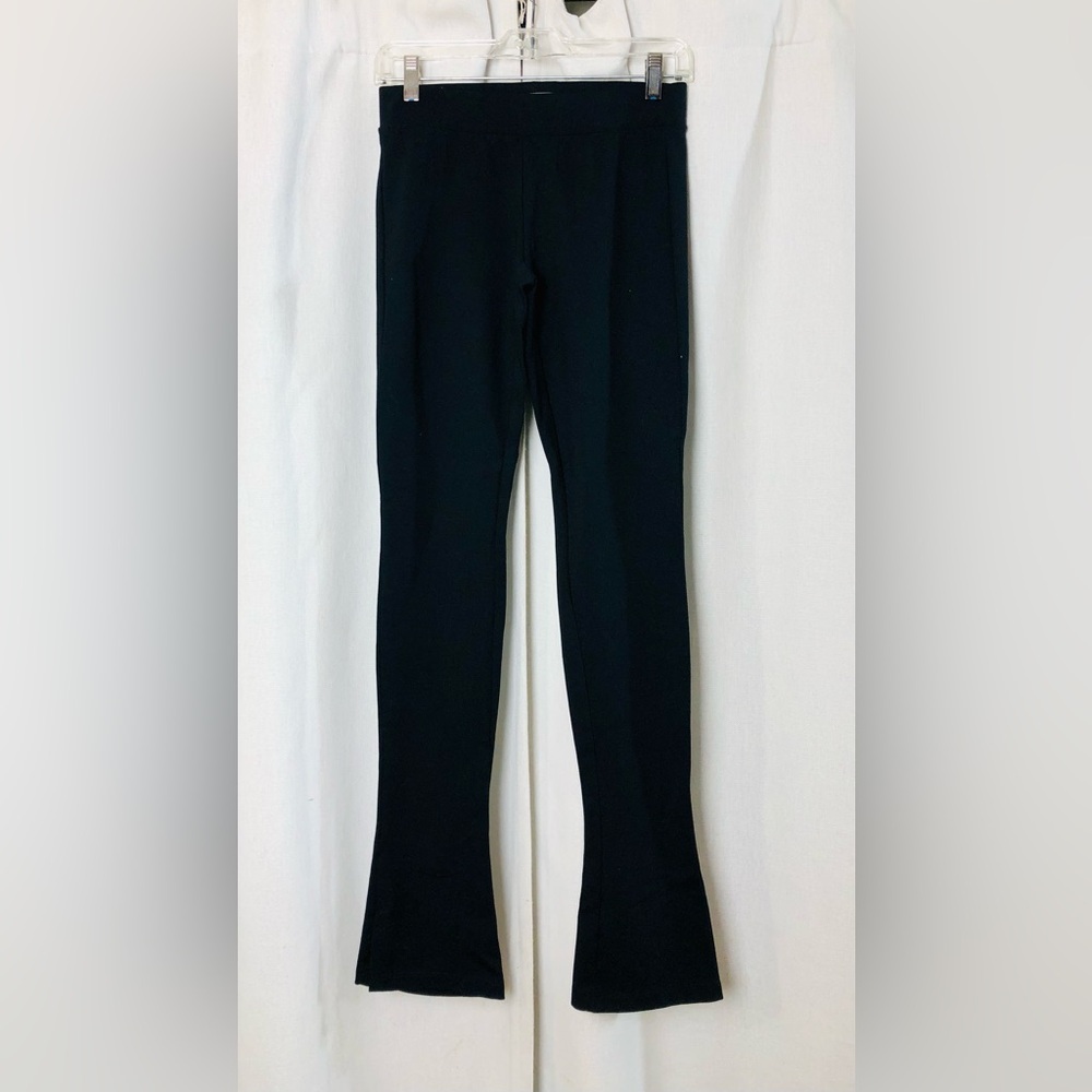 Vince Pull On Black Stretch Pants Size Small Flare Leg with Slit 106730